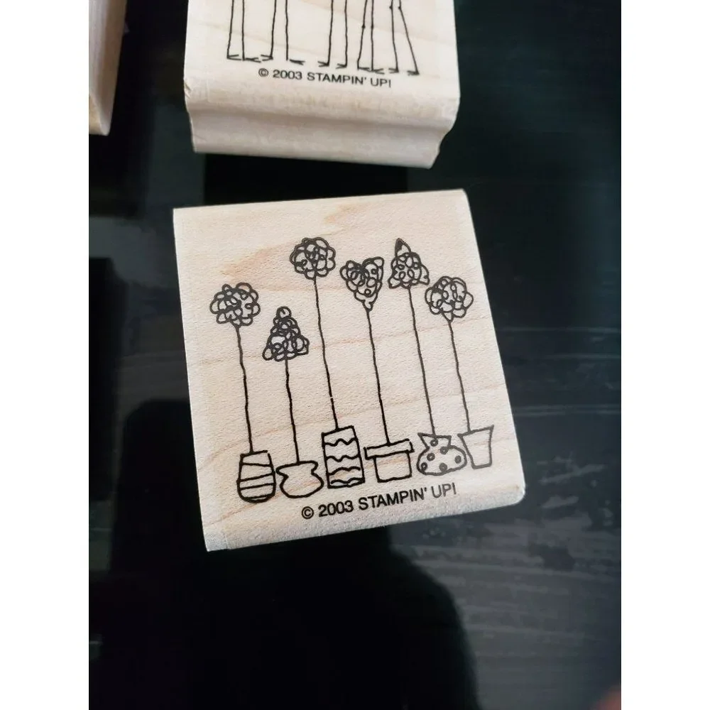 Stampin Up‎ Simple Somethings 4 wood mount stamps 2003 unused